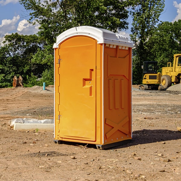 how often are the portable restrooms cleaned and serviced during a rental period in Middleway